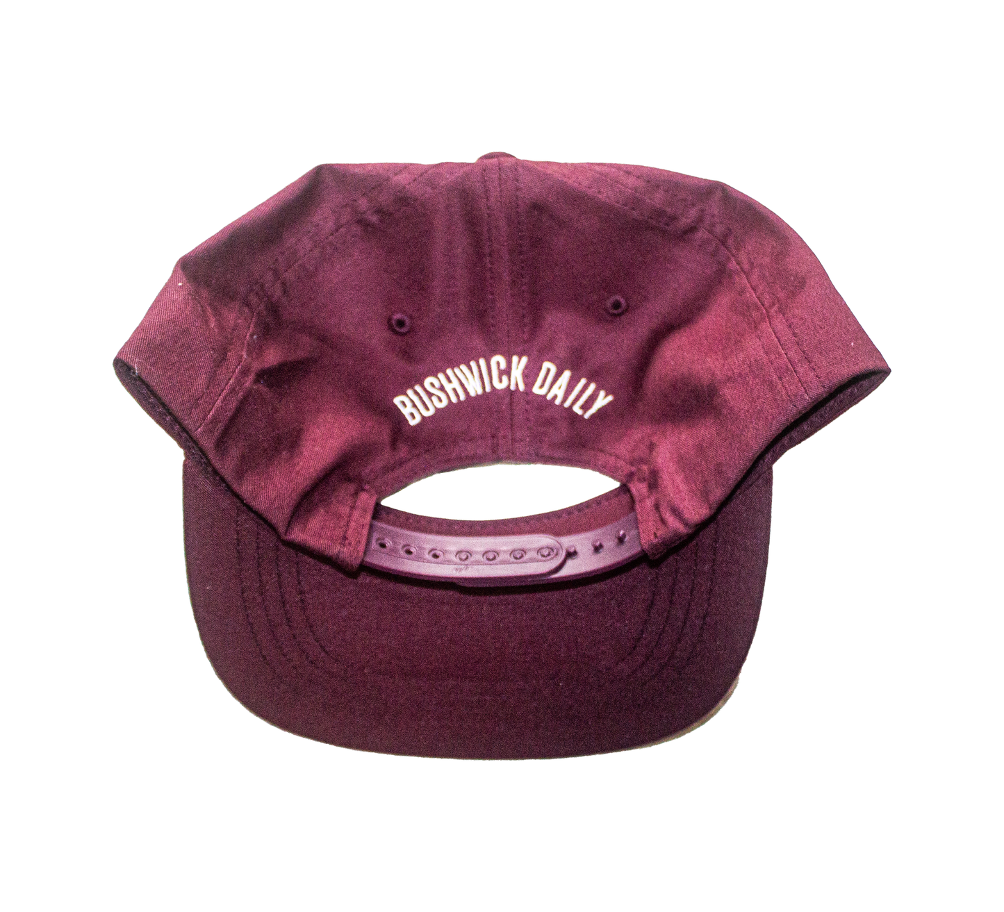 Embroidered Five-Panel Snapback - 'Support Local Journalism' - Maroon